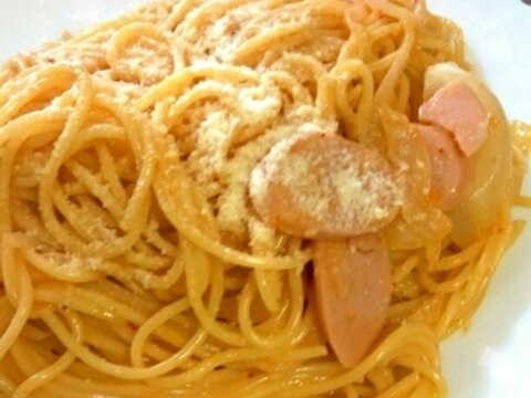 キムチの素を使って簡単☆クリーミーなキムチパスタ♪